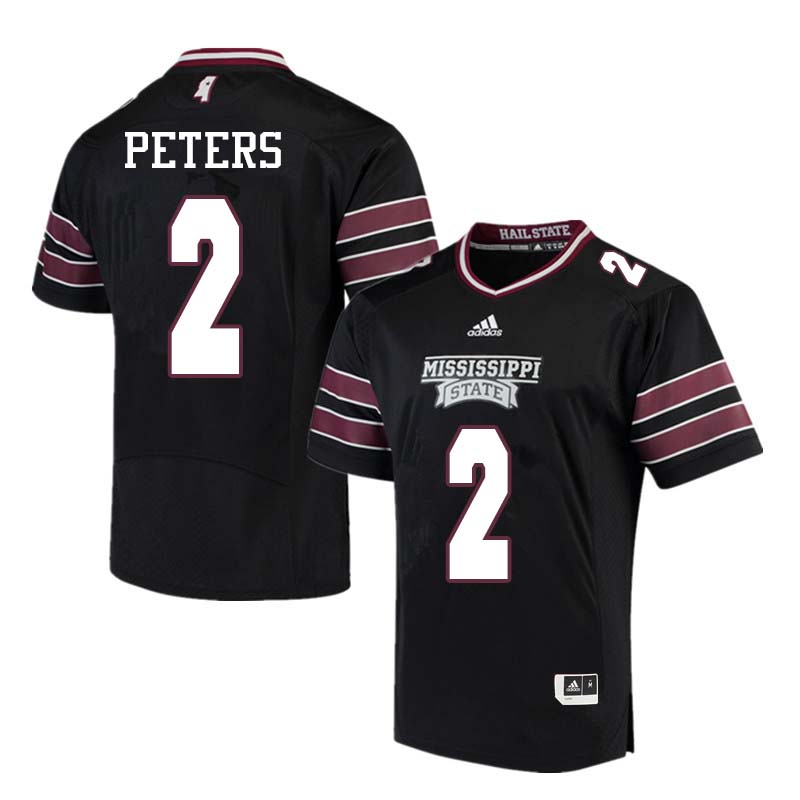 Men #2 Jamal Peters Mississippi State Bulldogs College Football Jerseys Sale-Black - Click Image to Close
